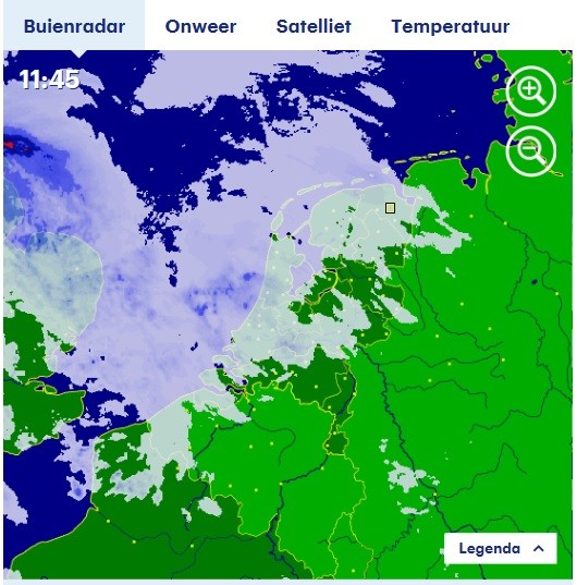 Weerwoord Tact 5,9 °C, buienradar geeft regen aan, maar&hellip;.