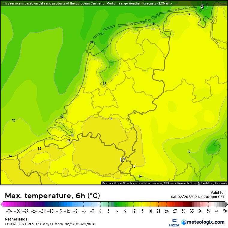 Weerwoord Maximumtemperaturen Vanaf Zaterdag Volgens Ecmwf