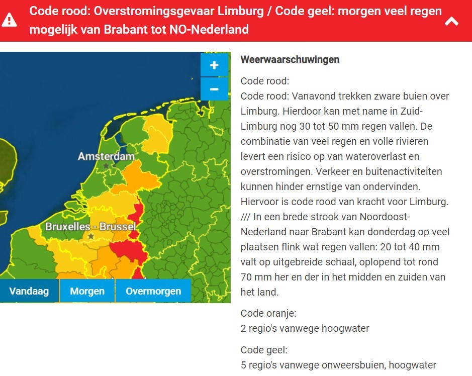 Weerwoord | Weerplaza; Andere Criteria? Ook Code Geel En Oranje